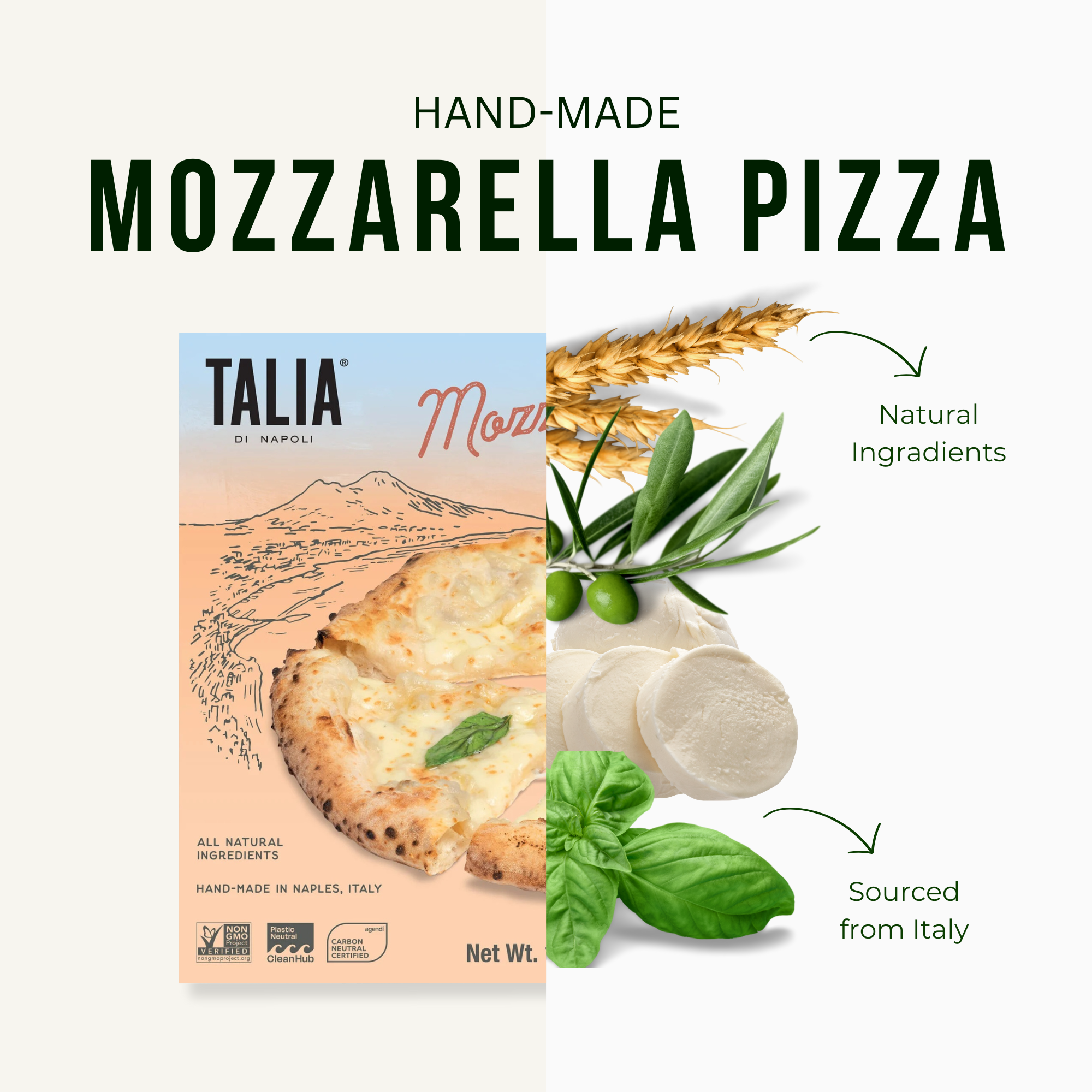 Talia di Napoli, 10 Pack, Frozen Neapolitan Pizza, Mozzarella, Product of Italy, 10 X 14.1 oz  Retail Box