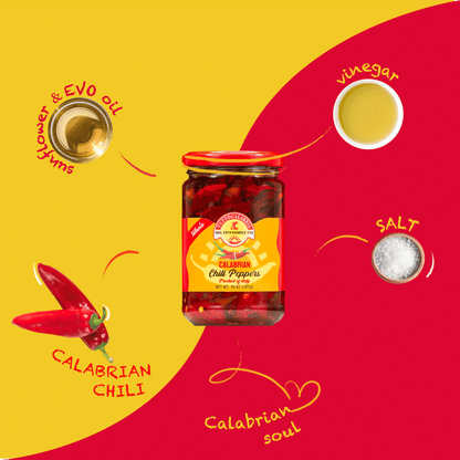  Tutto Calabria Whole Calabrian Chili Peppers are the perfect addition to any salad, antipasti, or recipe.&nbsp; These are 100% Italian Hot Calabrian Chili Peppers (Peperoncino) and a top-selling Italian Imported food and 