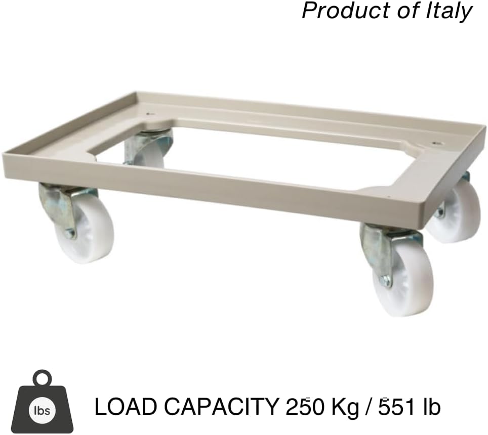 L'Oro Del Sud, Dough Box Dolly/Cart, Fits 23.6" x 15.74" (600mm x 400mm) Proofing Trays (not Included)