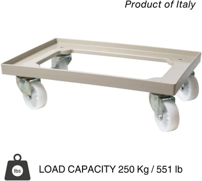 L'Oro Del Sud, Dough Box Dolly/Cart, Fits 23.6" x 15.74" (600mm x 400mm) Proofing Trays (not Included)