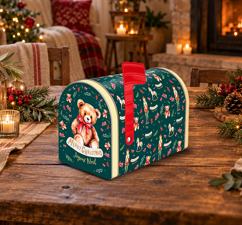 Balocco Mini Panettone Classic (No Candied Fruit) in Christmas Mailbox Tin 80g / 2.8 oz