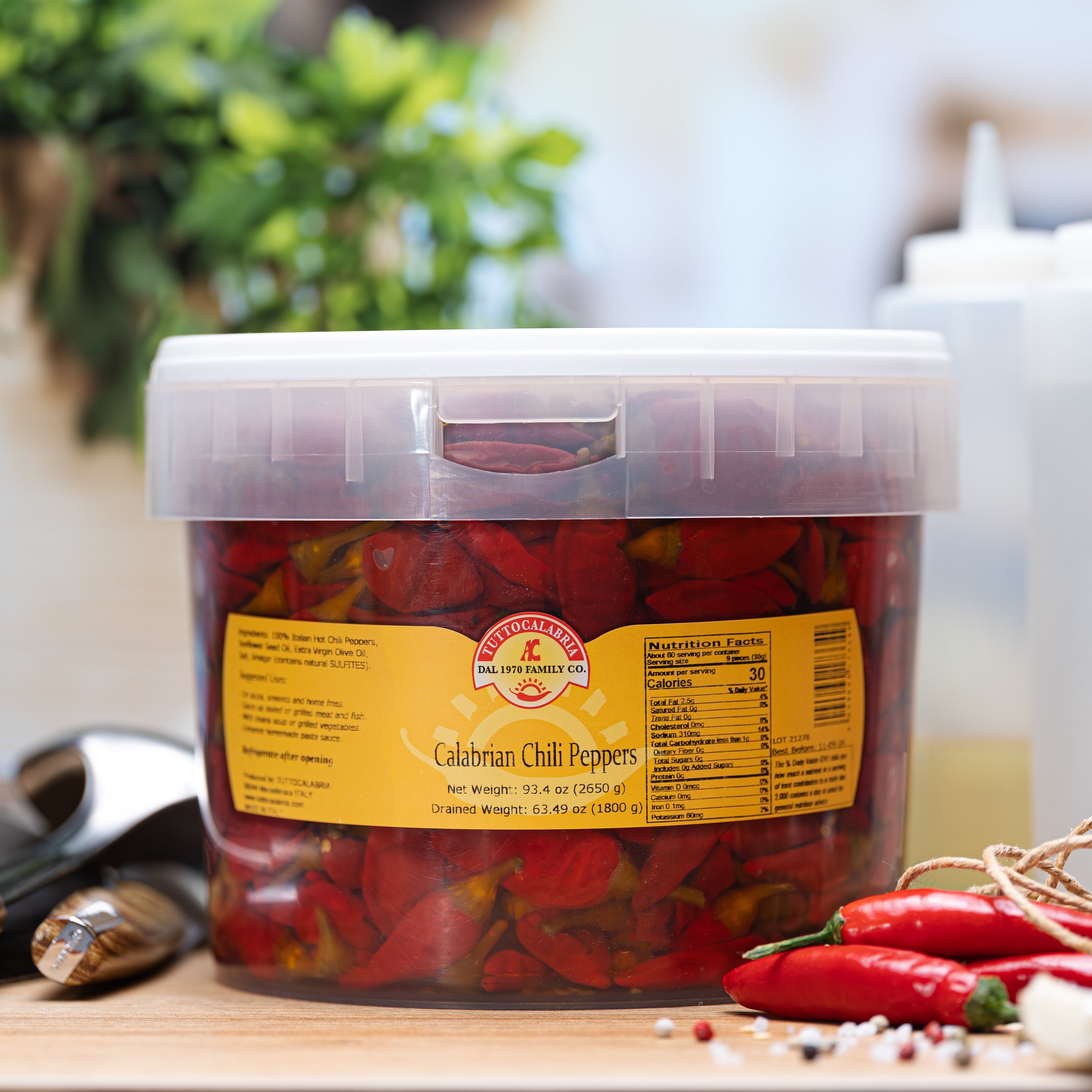 Tutto Calabria Whole Calabrian Chili Peppers Tub