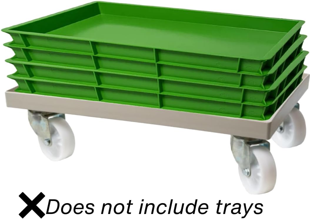 L'Oro Del Sud, Dough Box Dolly/Cart, Fits 23.6" x 15.74" (600mm x 400mm) Proofing Trays (not Included)