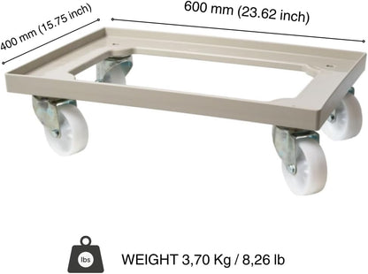 L'Oro Del Sud, Dough Box Dolly/Cart, Fits 23.6" x 15.74" (600mm x 400mm) Proofing Trays (not Included)
