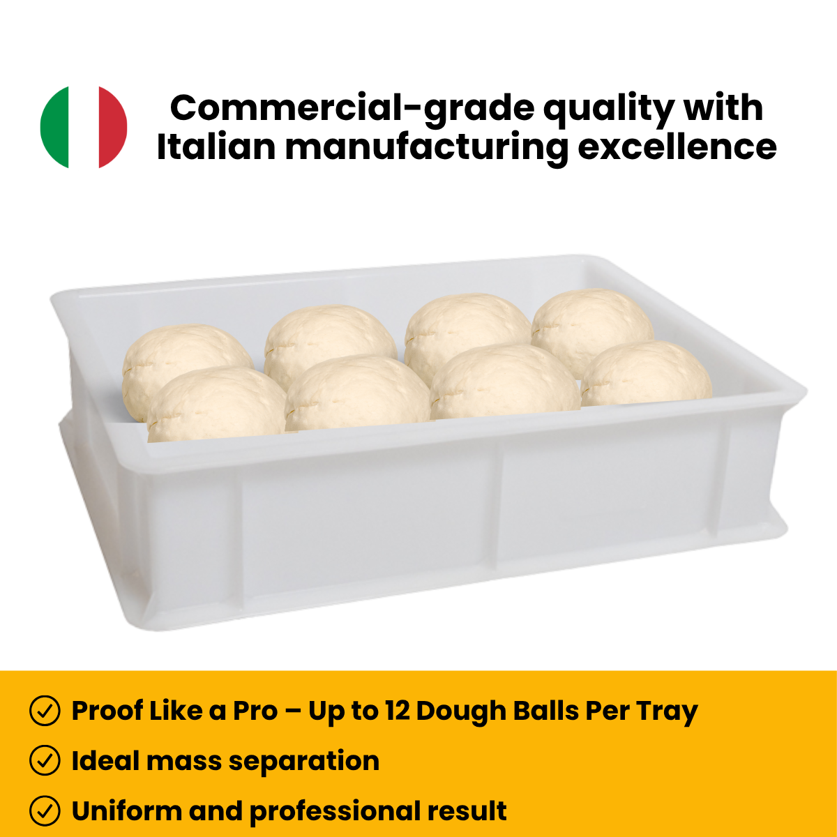 L'Oro Del Sud Dough Proofing Box (2 Pack + 1 lid), White, x (16 inch x 12 inch x 4 inch)