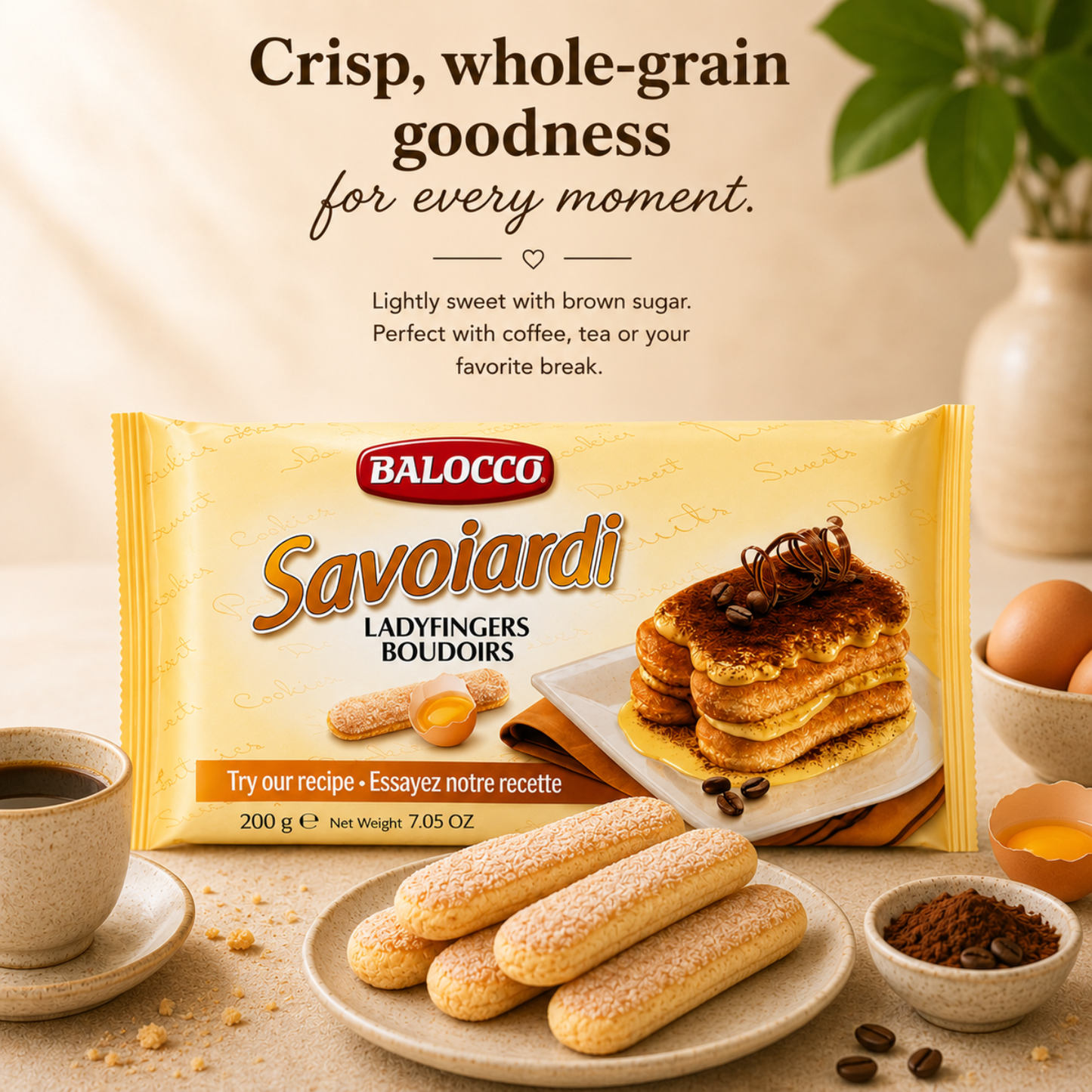 Balocco Savoiardi Ladyfingers – Authentic Italian Tiramisù Biscuits, 7.05 oz (200 g)