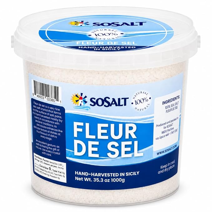 SoSalt Sicilian Fleur De Sel — Natural Sea Salt 35.3 oz (1 kg)