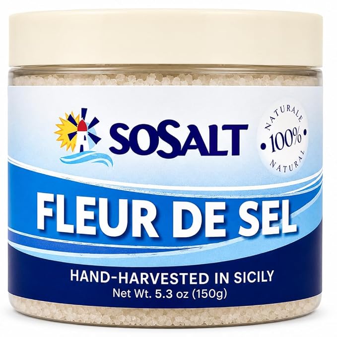 Sosalt Sicilian Fleur De Sel — Natural Sea Salt 5.3 oz (150 g)