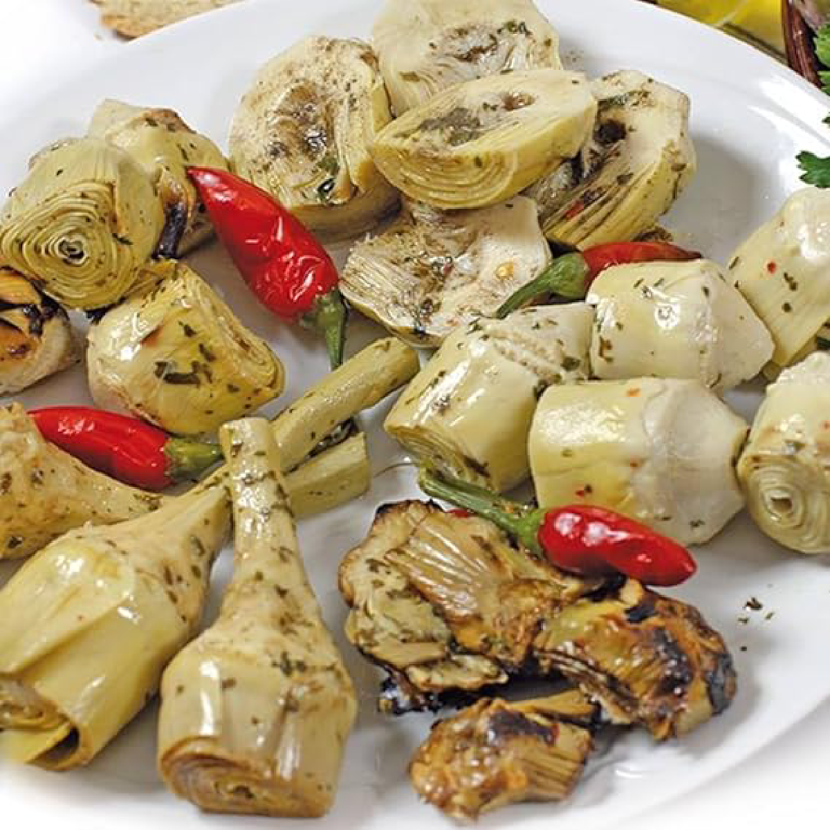 Renna, Grilled Roasted Halved Artichokes preserved in oil, 10.58 oz