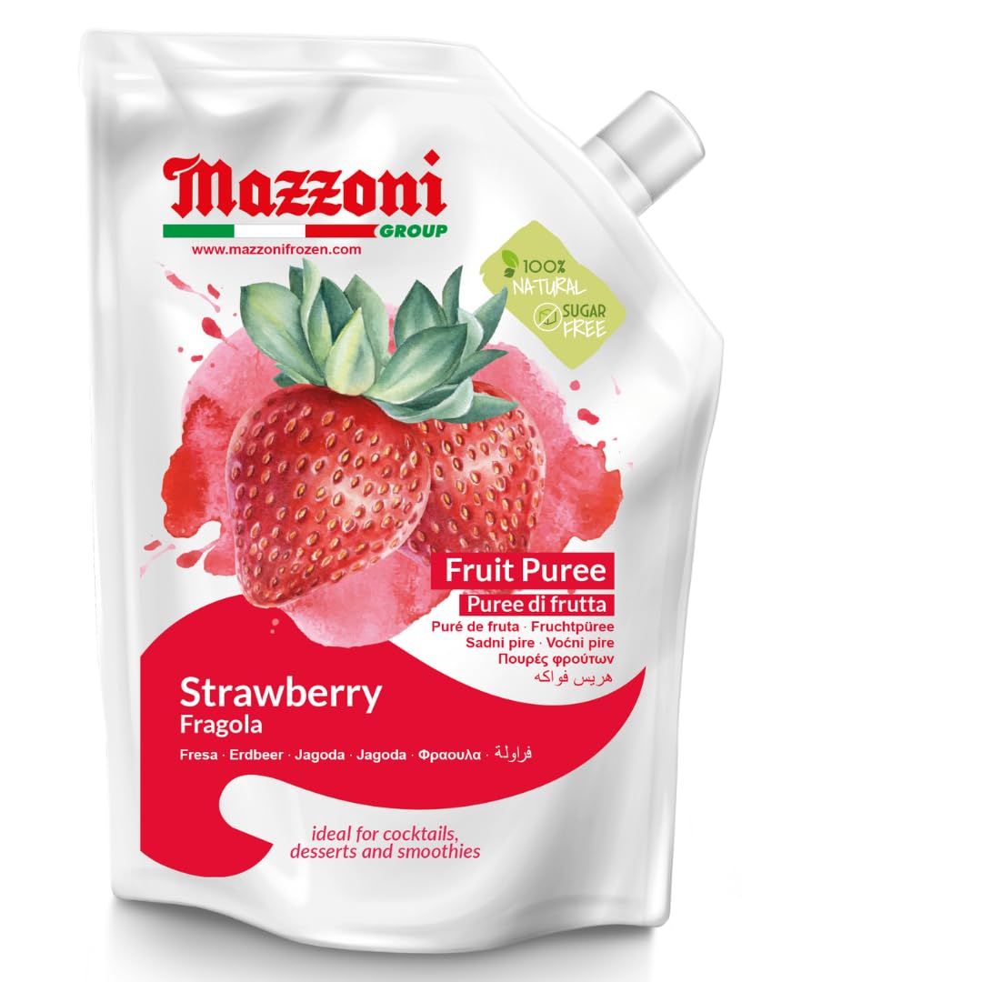 Mazzoni Strawberry Puree, 100% Pure Strawberry, 2.2 lbs (35.2 oz)