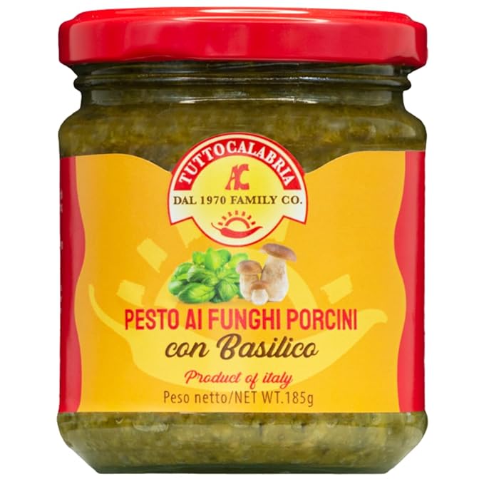 TuttoCalabria , Basil Pesto with Porcini mushroom, 6.5 oz (185 g)