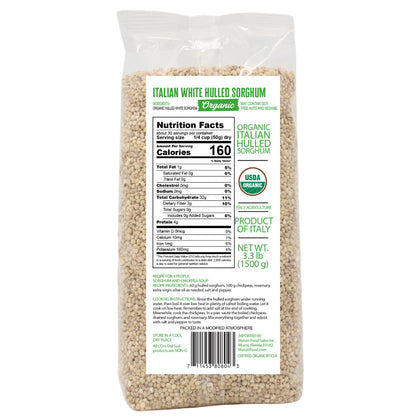 L'Oro Del Sud, Organic Italian White Hulled Sorghum - Net Weight (1.5 kg) 52.9 oz
