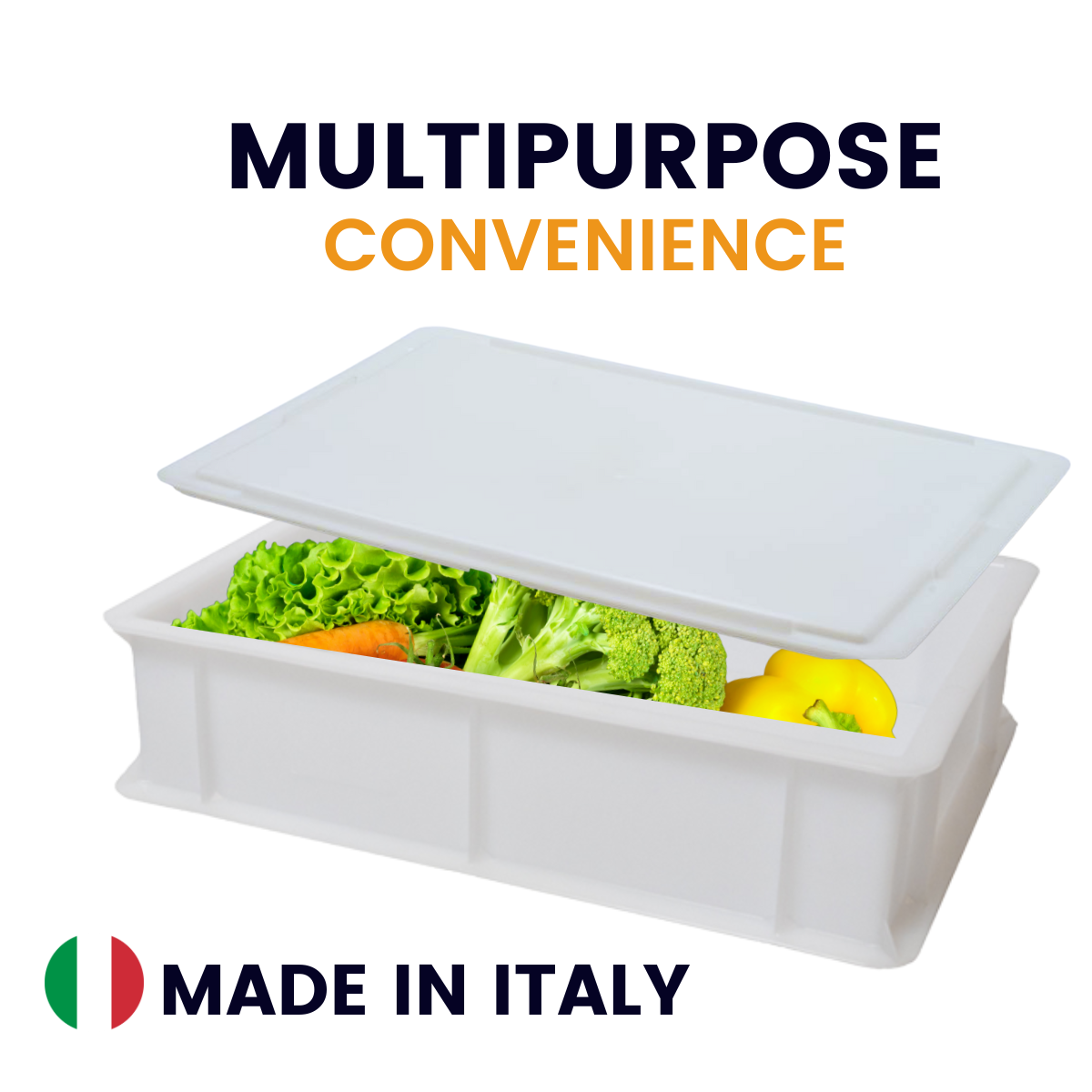 L'Oro Del Sud Dough Proofing Box (2 Pack + 1 lid), White, x (16 inch x 12 inch x 4 inch)