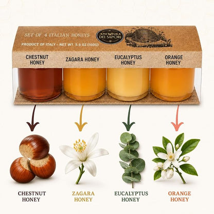 Italian Honey Variety Gift Set | 4-Pack by Artigiani dei Sapori