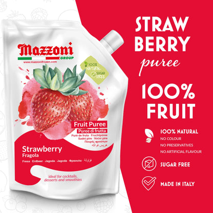 Mazzoni Strawberry Puree, 100% Pure Strawberry, 2.2 lbs (35.2 oz)