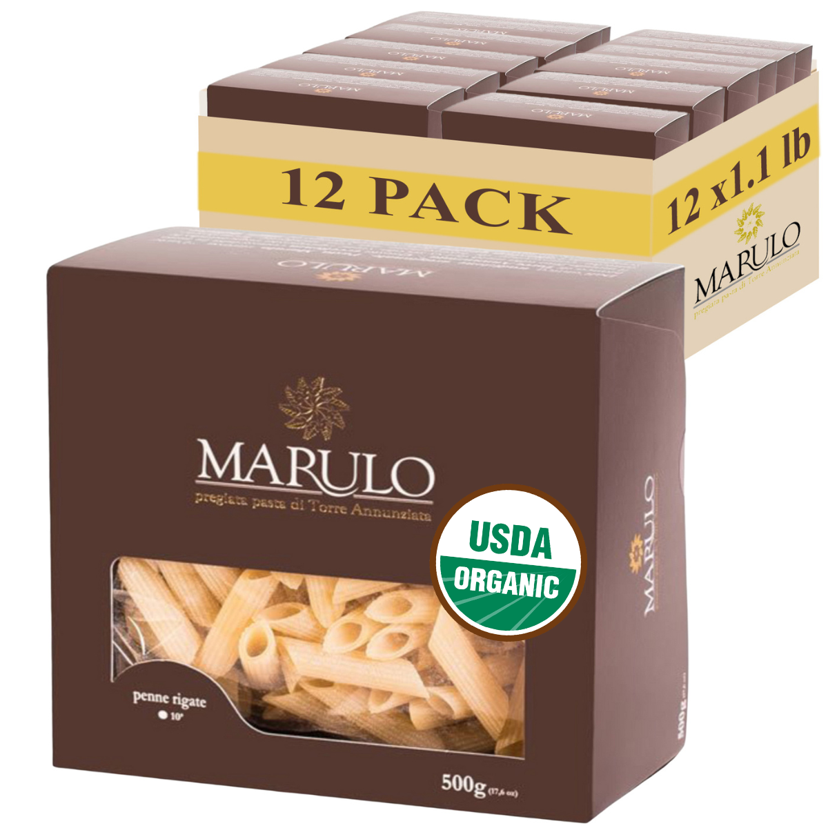 Organic Penne Pasta, Short Pasta Bronze Die Cut Artisan, Italian Pasta,100% Durum Semolina