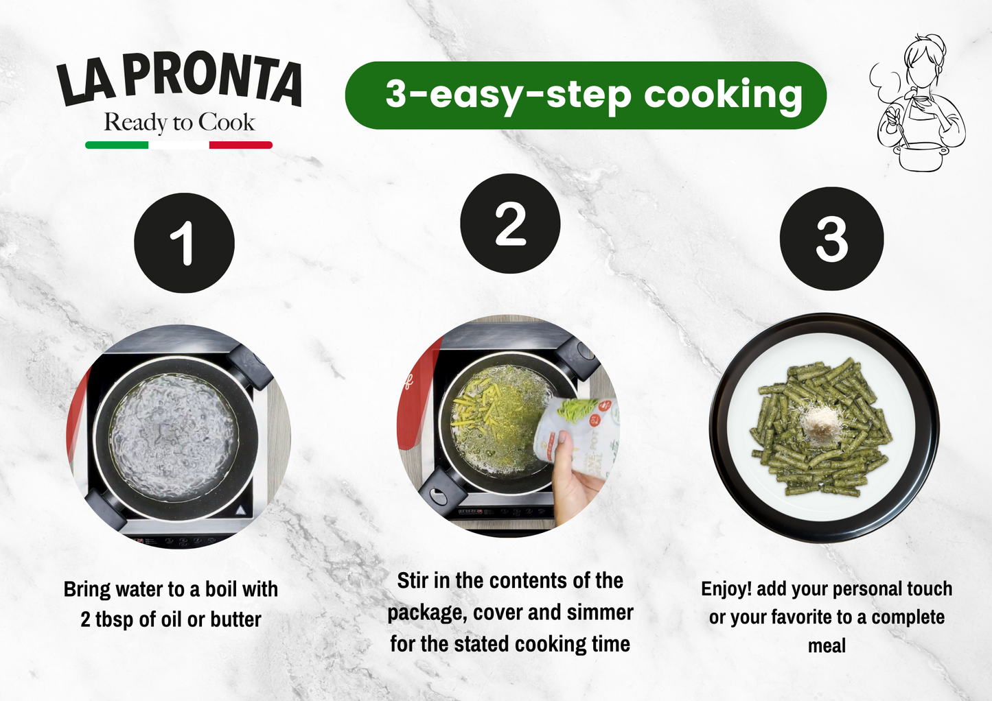 LIQUIDATION! La Pronta, Ziti Alla Mariana, Pasta Mix, , 3 Servings, Mix with Boiling Water, 100% Natural 7.05 oz / (200 g)