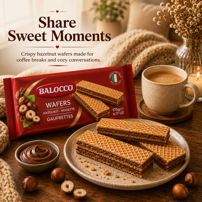 Balocco Italian Hazelnut Wafer Cookies  6 oz