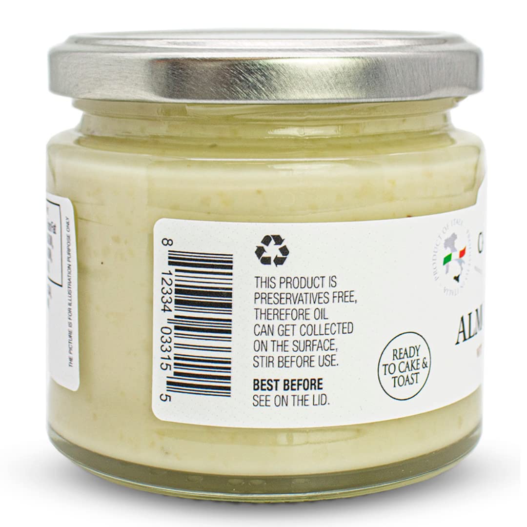 Jar of Campo D’Oro almond butter with Sicilian almonds 180g authentic Italian gourmet sweet cream spread