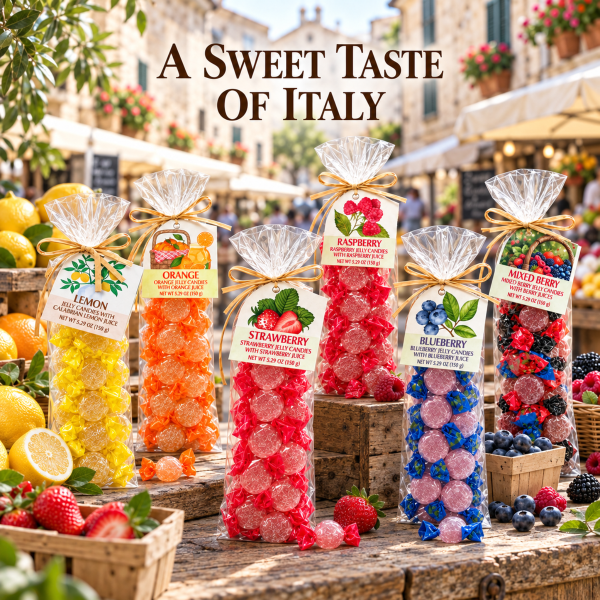 ARTIGIANI DEI SAPORI Italian Blueberry Jelly Candy, 5.29 oz (150 g)
