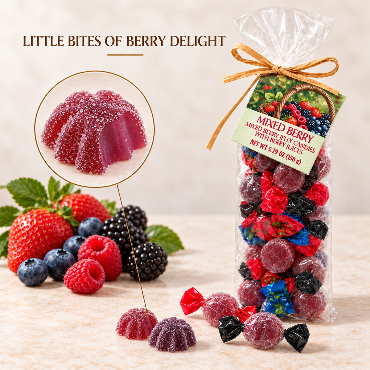 ARTIGIANI DEI SAPORI Italian Mixed Berry Jelly Candy, 5.29 oz