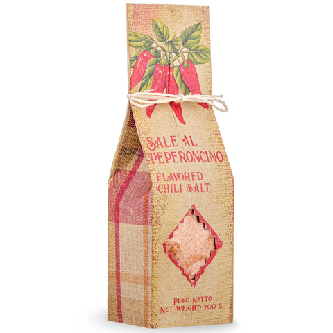 Artigiani dei Sapori, Sicilian Sea Salt with Chili Peppers, 7 oz, All-Natural Unrefined Flavored Sea Salt Infused with Dried Red Hot Chili Peppe