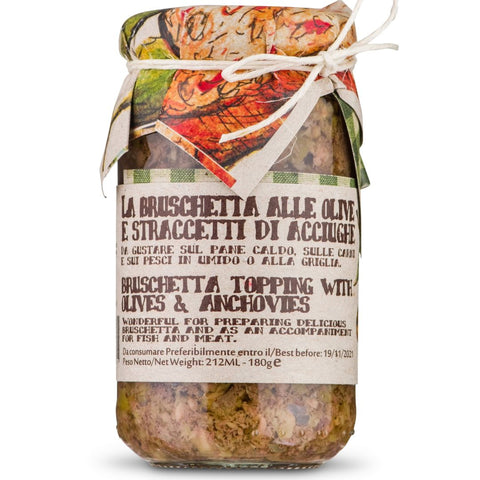 Artigiani dei Sapori, Bruschetta Spread with Olives & Anchovies, 6.3 oz, Premium Italian Appetizer, Bruschetta Topping