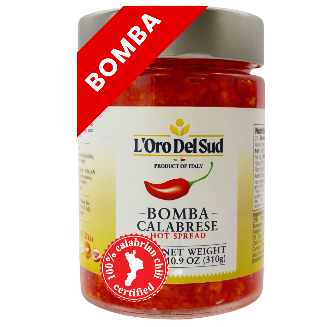 LOro Del Sud, Certified Authentic, Calabrian Bomba Hot Pepper Sauce/Spread (10.9 oz) 310g, Bomba Calabrese