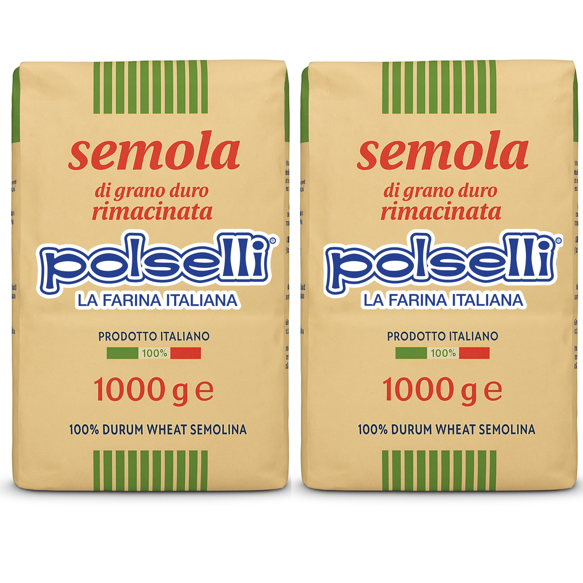 Polselli, Semola Flour, Semolina Rimachinata di grano duro 2.2 LB