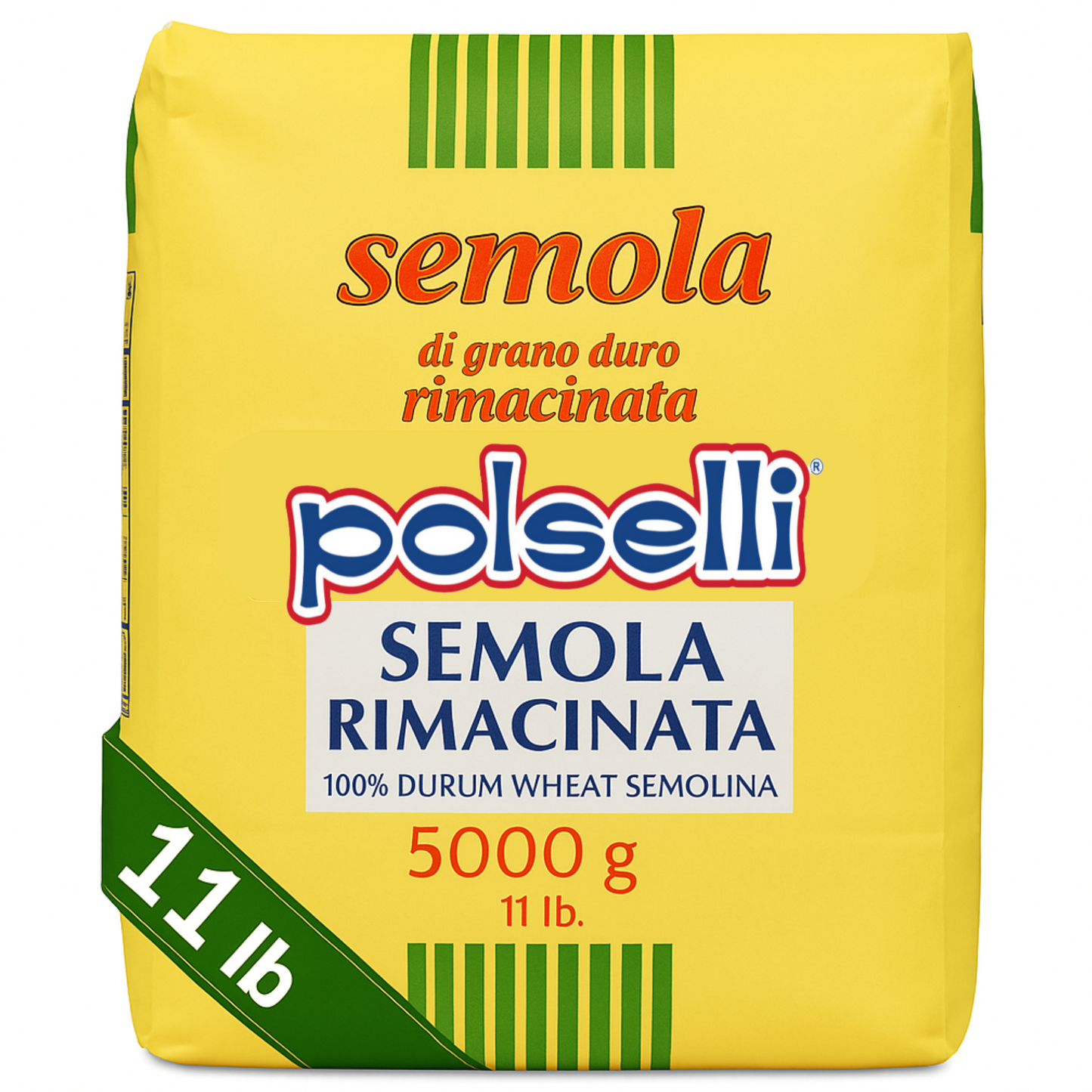 Polselli, Semola Flour, Semola Rimachinata Flour, Semolina di Grano Duro, 11 lb