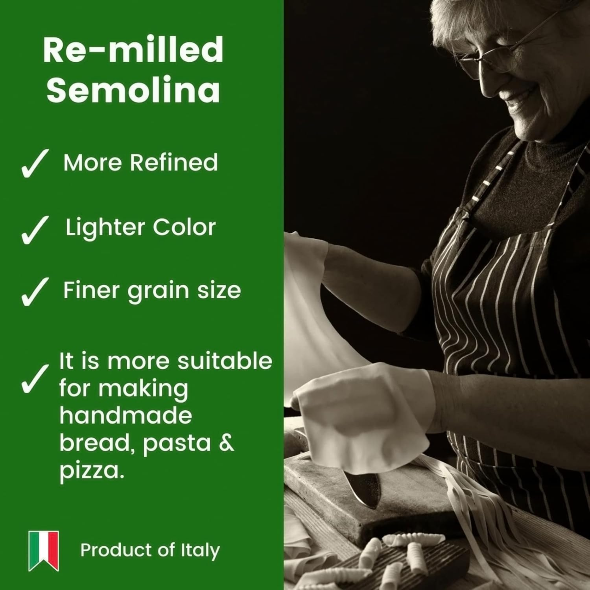 Polselli, Semola Flour, Semolina Rimachinata di grano duro 2.2 LB