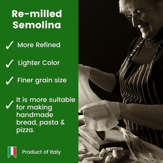 Polselli, Semola Flour, Semolina Rimachinata di grano duro 2.2 LB