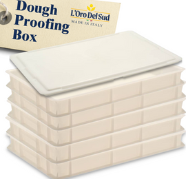5 Dough Proofing Box Tray with 1 Lid, White, 6 Pack, 23.6