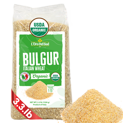 L'Oro Del Sud - Organic Bulgur Wheat USDA Certified, 3.3 lb (1.5 kg)