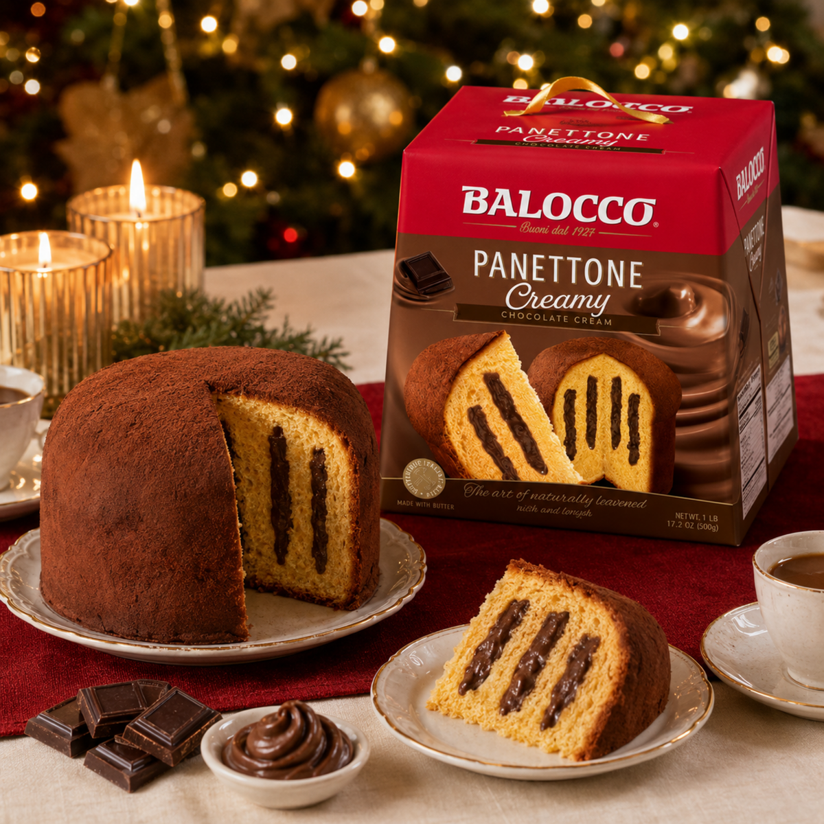Balocco Italian Panettone Creamy with Chocolate Cream Filling | 800 g