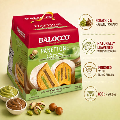 Balocco - Panettone Creamy Pistachio & Hazelnut - 800g (28.2 oz)