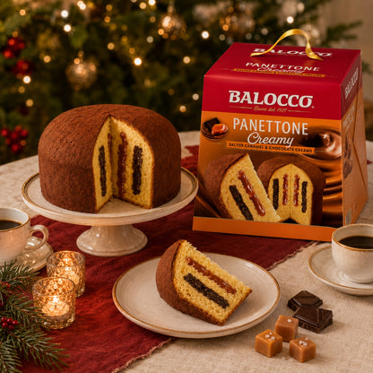 Balocco Italian Panettone Creamy, Salted Caramel & Chocolate Creams, 800g
