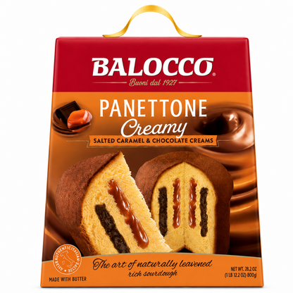 Balocco Italian Panettone Creamy, Salted Caramel & Chocolate Creams, 800g