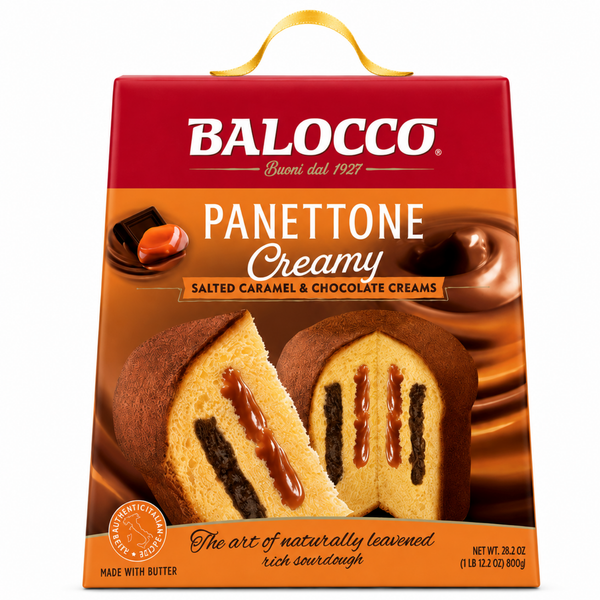 Balocco Italian Panettone Creamy, Salted Caramel & Chocolate Creams, 800g