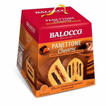 Balocco Italian Panettone Creamy, Salted Caramel & Chocolate Creams, 800g