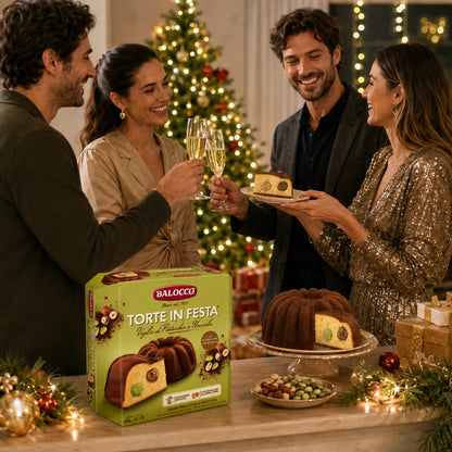 Balocco Italian Cake with Pistachio Cream & Hazelnut Cream, 400 g