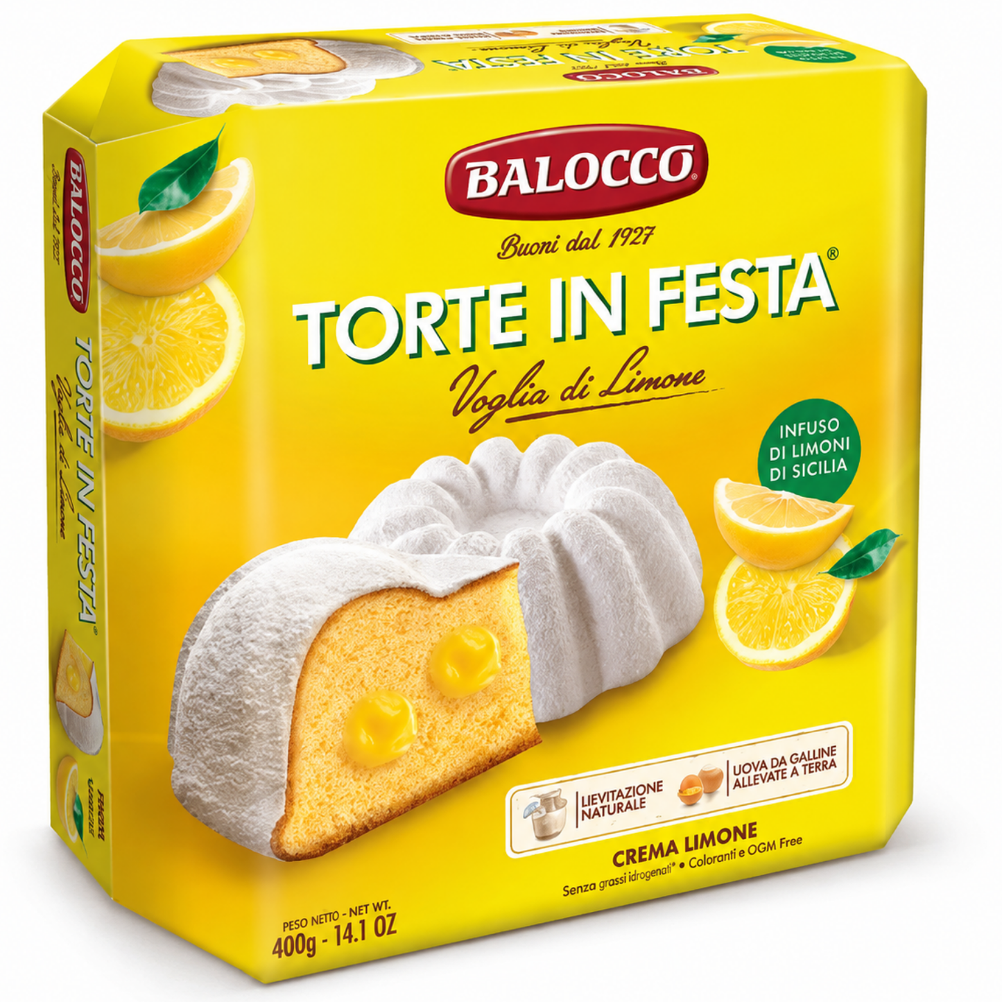 Balocco Italian Lemon Cake with Sicilian Lemon Cream Filling, 400 g