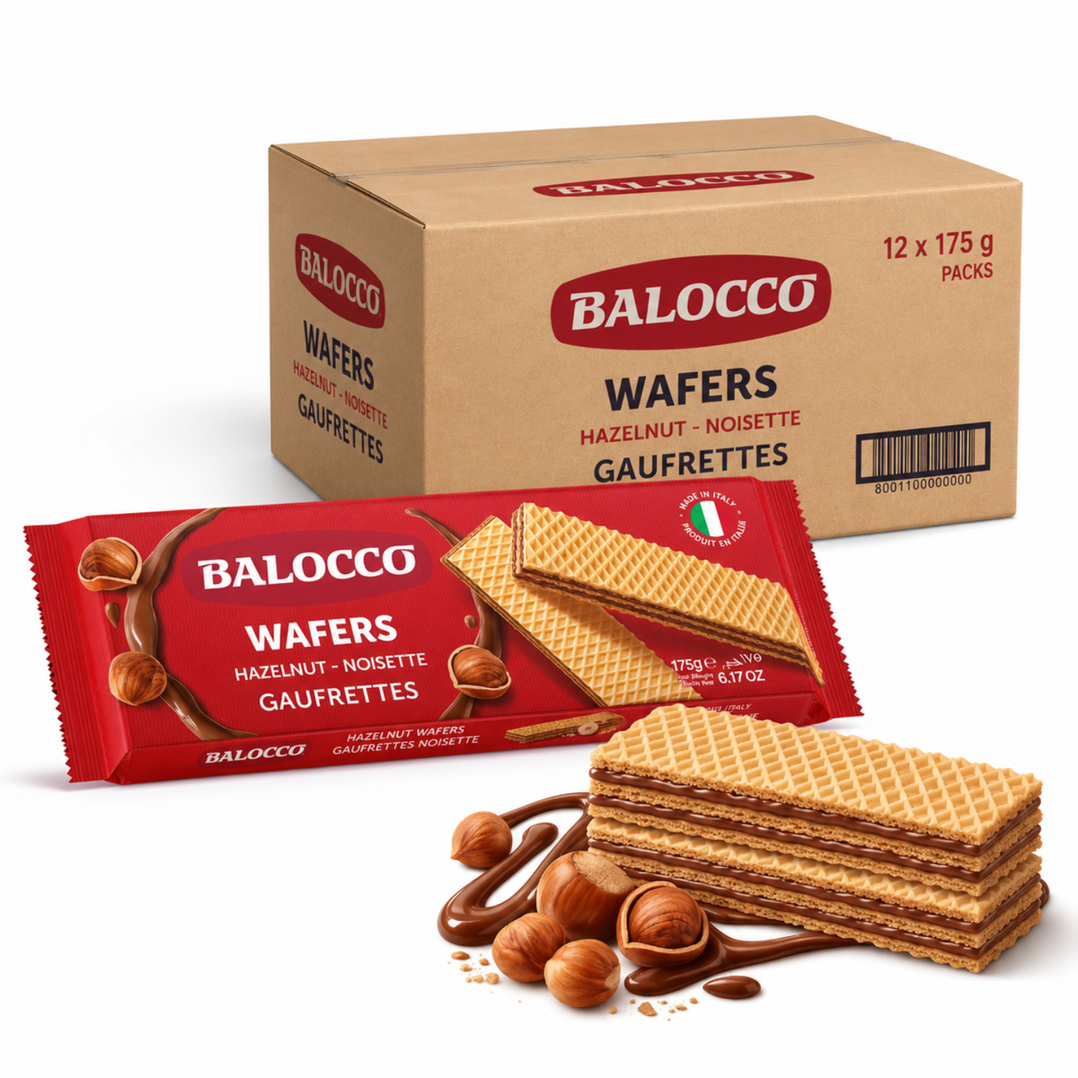 Balocco Italian Hazelnut Wafer Cookies 6 oz – Case of 12