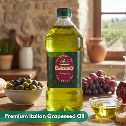  BASSO 1904 Grapeseed Oil, a premium cooking oil crafted in Italy and trusted for over a century