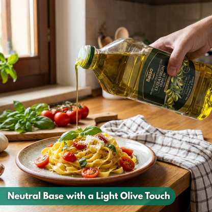 Basso 1904 Italian Sunflower Oil (80%) & Extra Virgin Olive Oil (20%) Blend – Versatile Cooking Oil – 67.6 fl oz (2 L)