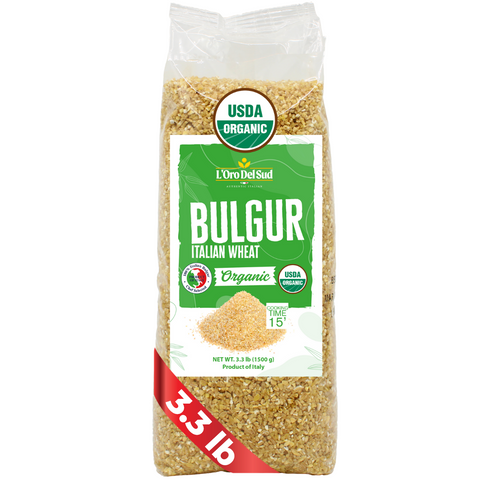 L'Oro Del Sud - Organic Bulgur Wheat USDA Certified, 3.3 lb (1.5 kg)