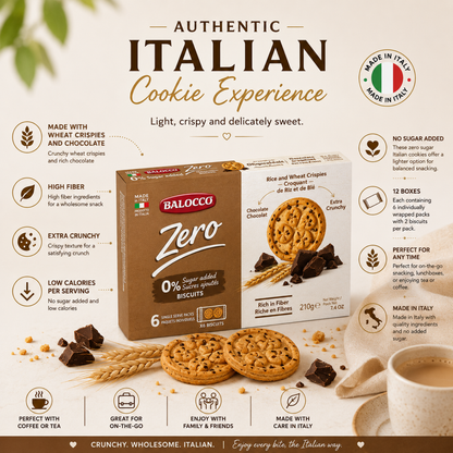  Balocco Zero Sugar Italian Cookies — the guilt-free crunch you've been waiting for. Crafted in Italy with a tradition of biscuit-making excellence, these crispy, satisfying cookies deliver bold flavor without a single gram of added sugar