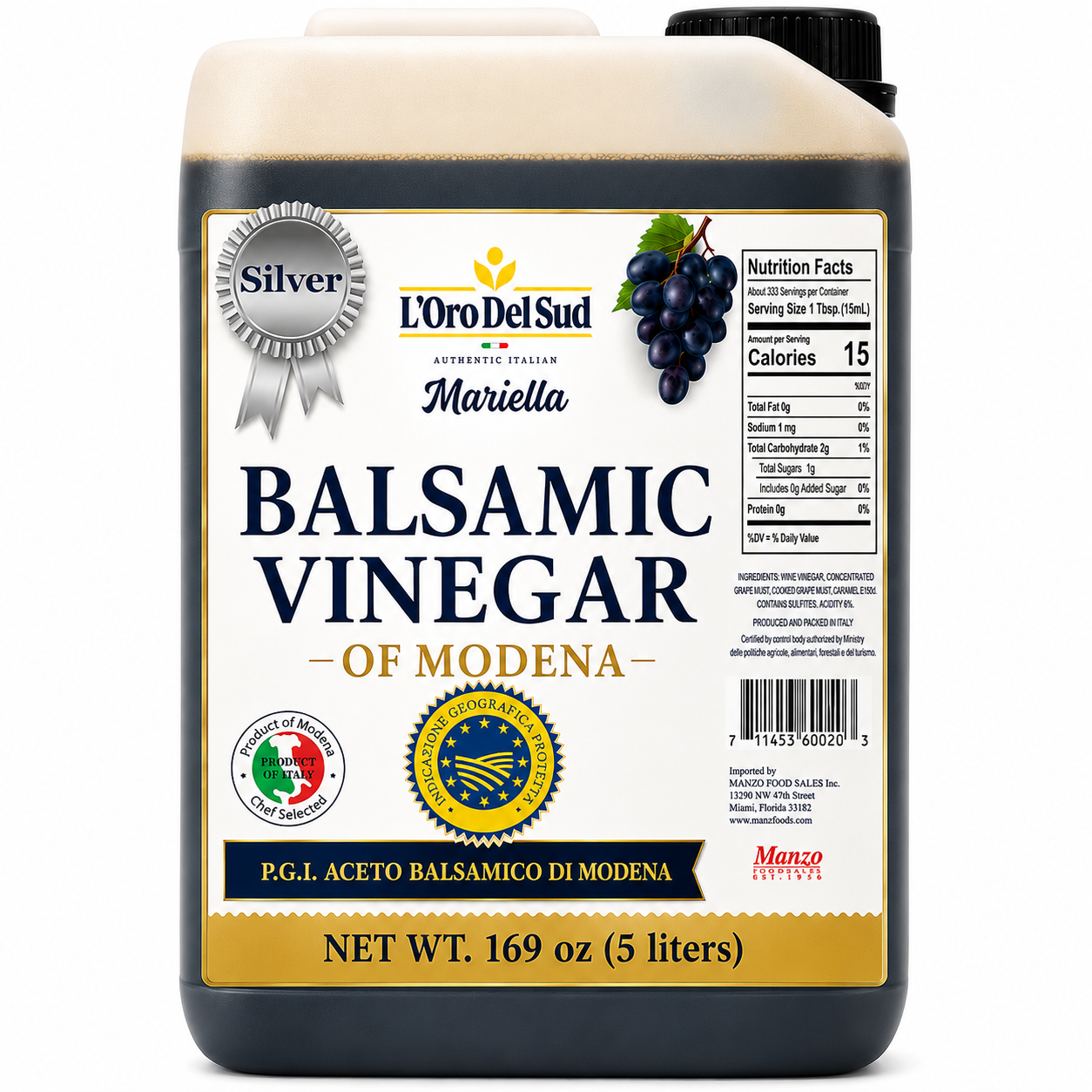 Authentic Balsamic Vinegar of Modena – crafted for professional kitchens, delivering a rich, balanced flavor to elevate every dish.