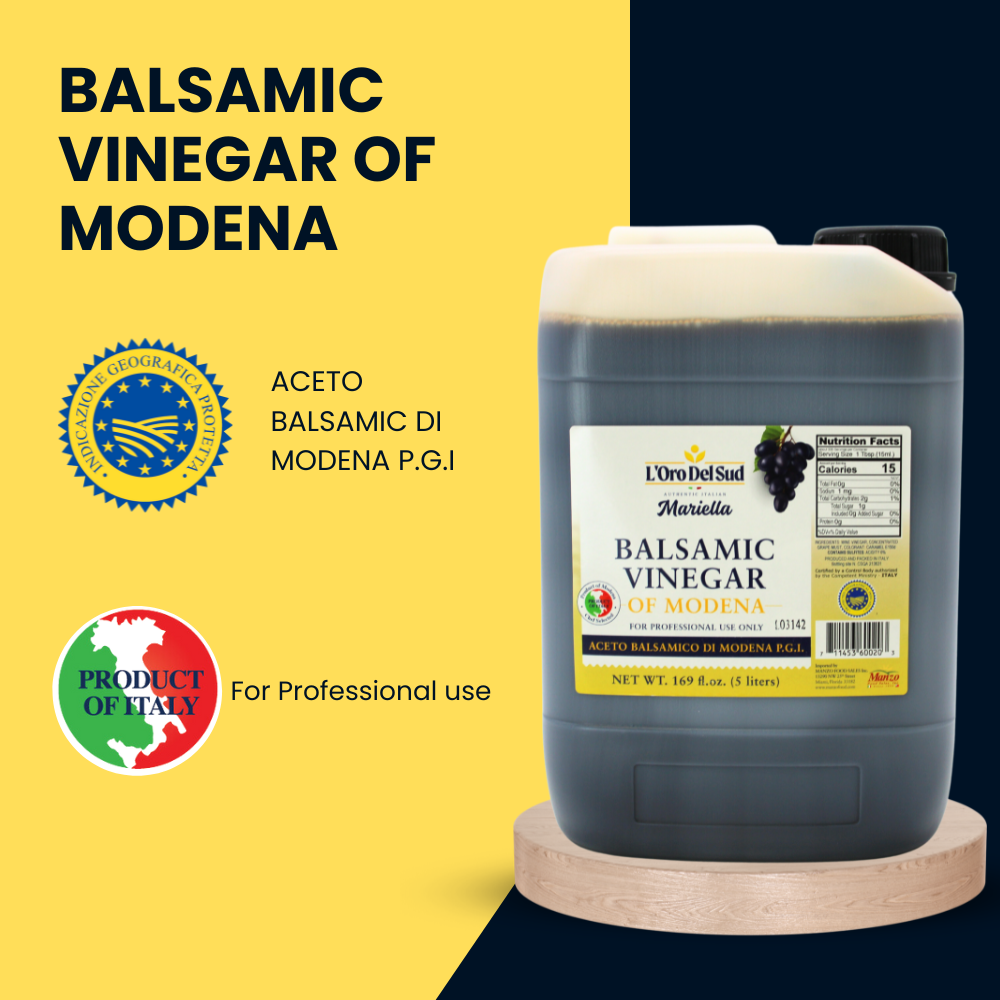 L'Oro Del Sud, Premium Aged Balsamic Vinegar of Modena, IGP Certified, 5 liters (169 fl oz), Mariella, Product of Italy