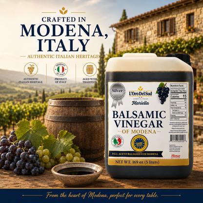 Authentic Balsamic Vinegar of Modena – crafted for professional kitchens, delivering a rich, balanced flavor to elevate every dish.